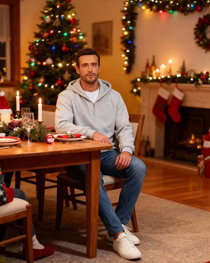 JIHUILAI Men's Quarter Zip Pullover Hoodies Half Zip Hoodie Men Long Sleeve Hoodie Fleece Casual Fashion Sweatshirt, S-3xl - Image 2