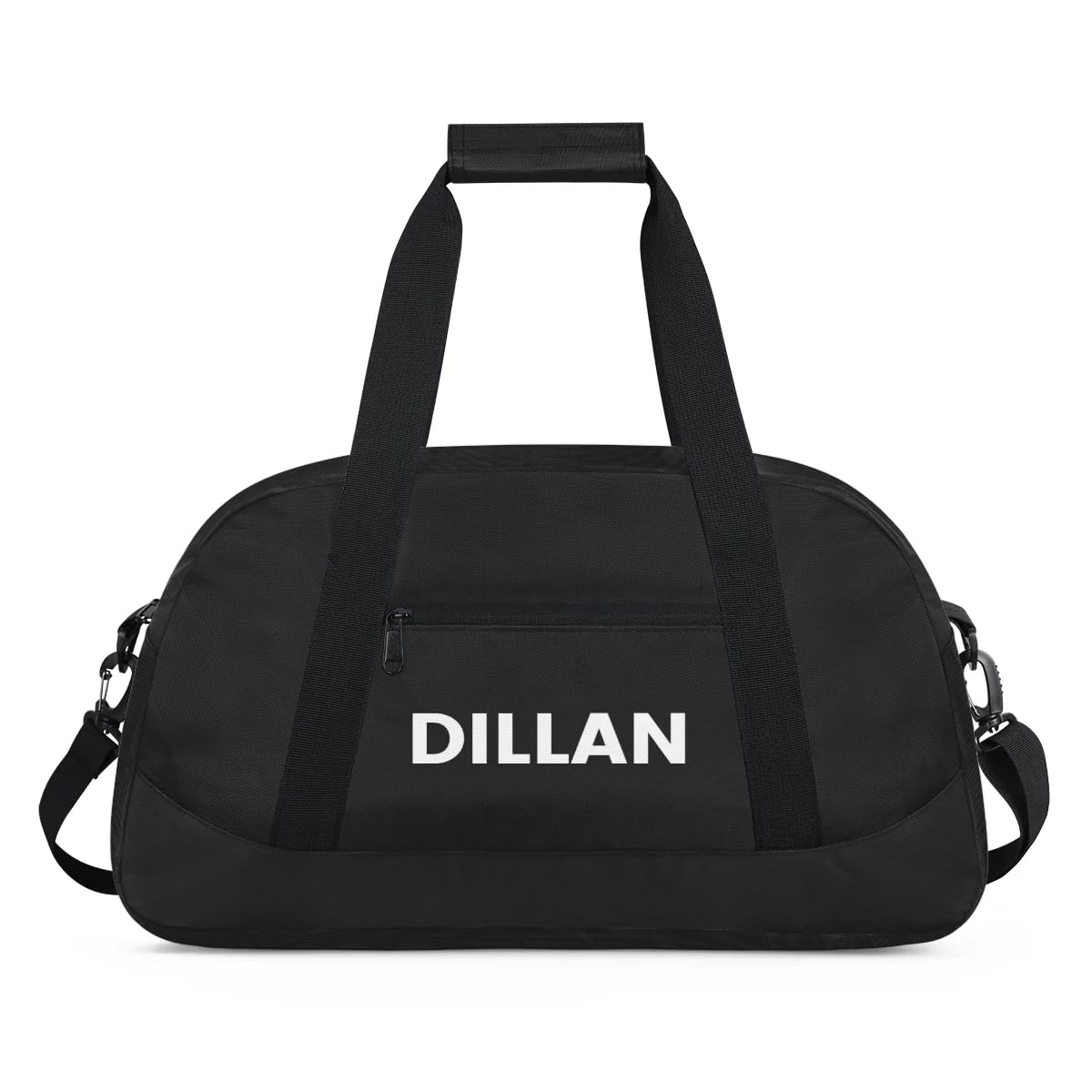 Foerrkelg Personalize-Kids-Duffel-Bags With Custom Name Text Carry-On Overnight Travel Gym Lightweight Dance Sports Bags For Girls Boys Kids,Black