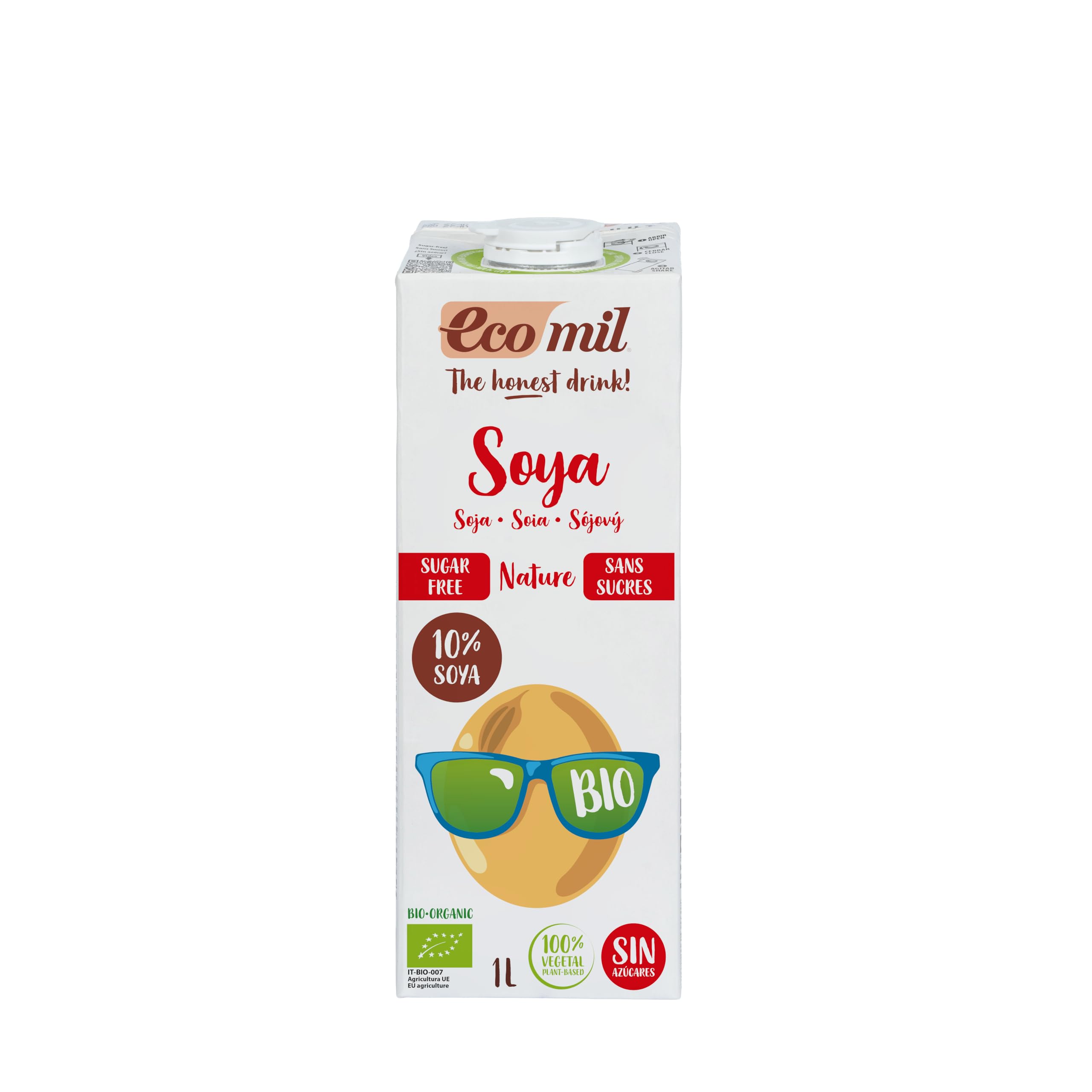 Ecomil - Bebida Vegetal de Soja Barista Bio Sin Azúcares, Pack 6 x 1L, Sin Lactosa, Ecológica, Vegana, Sin Edulcorantes, Baja en Carbohidratos, Ideal para Cafés