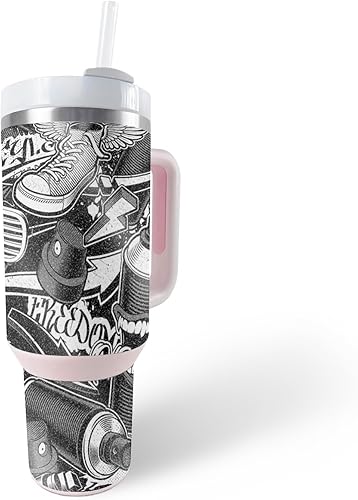 MightySkins Skin - Vaso de vinilo compatible con Stanley The Quencher H2.0 FlowState de 40 onzas – Puppy Fall | Funda protectora de vinilo duradera