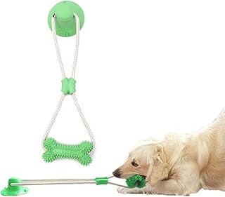 Dog Chew Suction Cup Tug of War Toy, Interactive Dog Toy, Puppy Teething Chew Toys, Dog Chew Toy, Boredom Chews Bone(Green)
