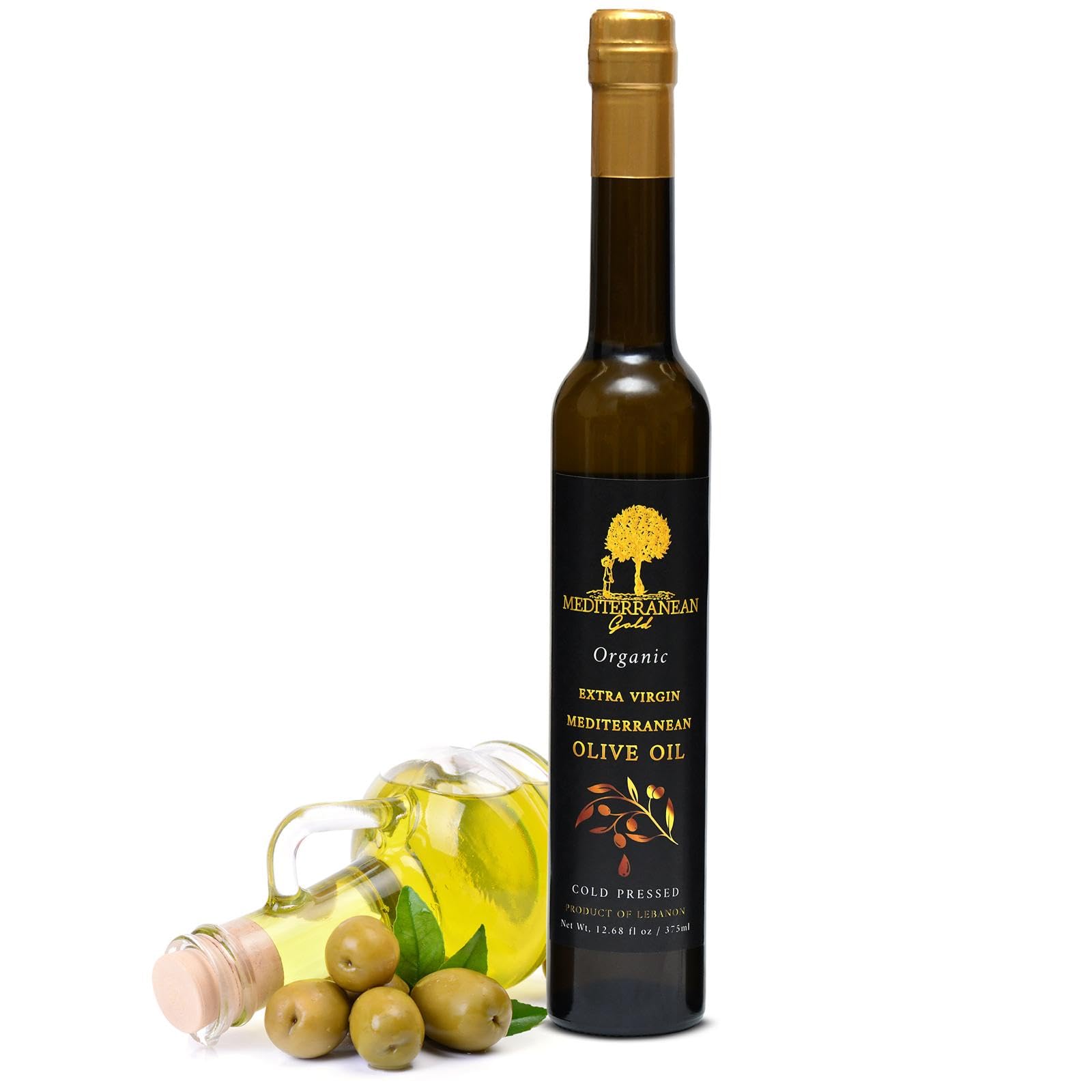 Organic Olive Oil Extra Virgin - First 100% Nature-Made Cold Pressed, Unfiltered & Hand-Harvested, Ensure High Polyphenol With Antioxidant Count - For Foods Salads & Meats
