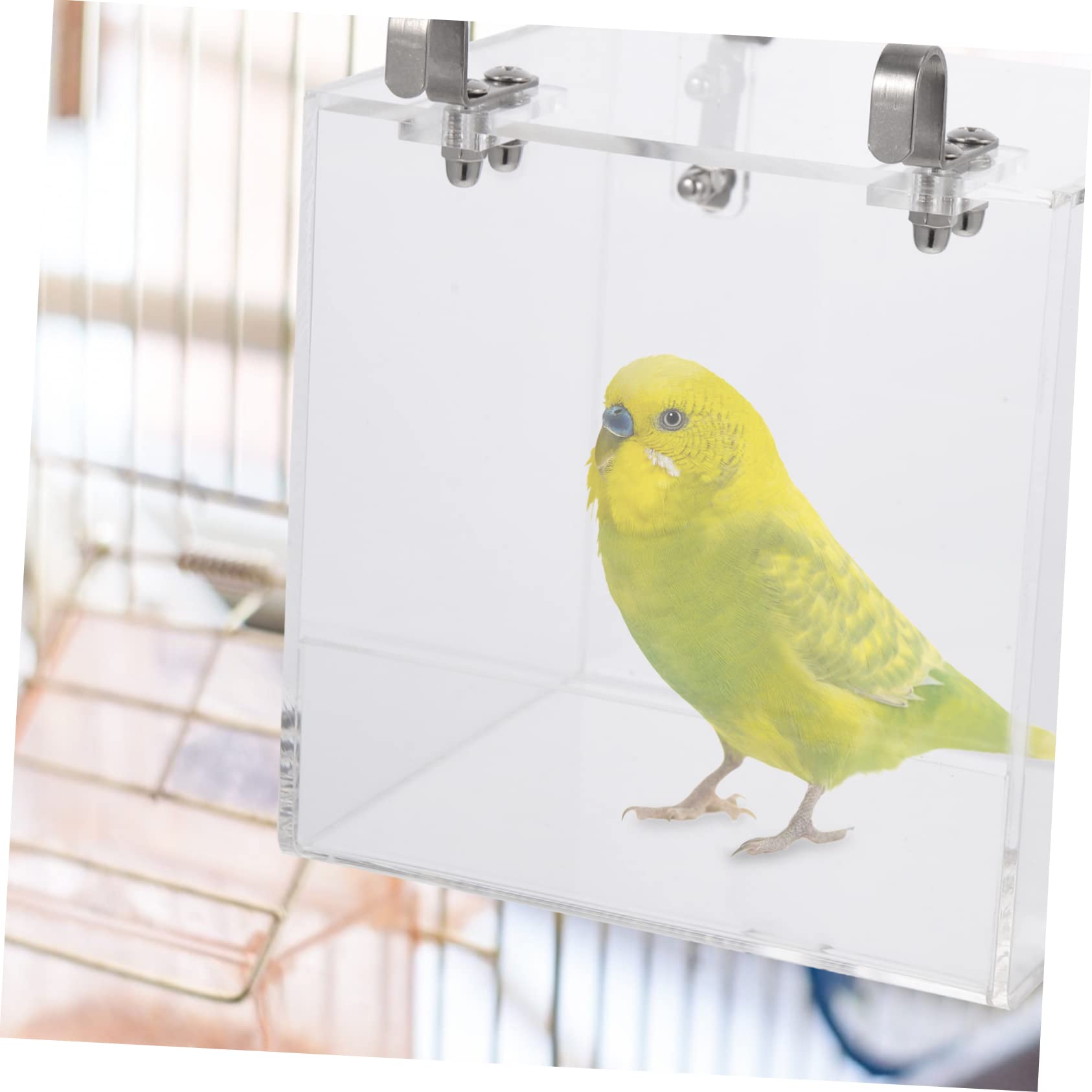 Vogelbadewanne aus Klarem Acryl Stabile und Spezielle Vogelkäfigzubehörbox für Papageien und Vögel für Zuhause und Vogeldusche im Käfig