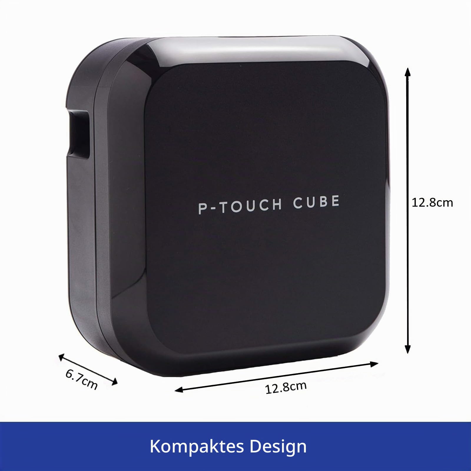 Brother PT-P710BT, Monochrom, Etikettendrucker, P-Touch Cube Plus, Etikettierer, Verbindbar (PC und Bluetooth), Schwarz, 6.1 x 11.5 x 11.5 cm