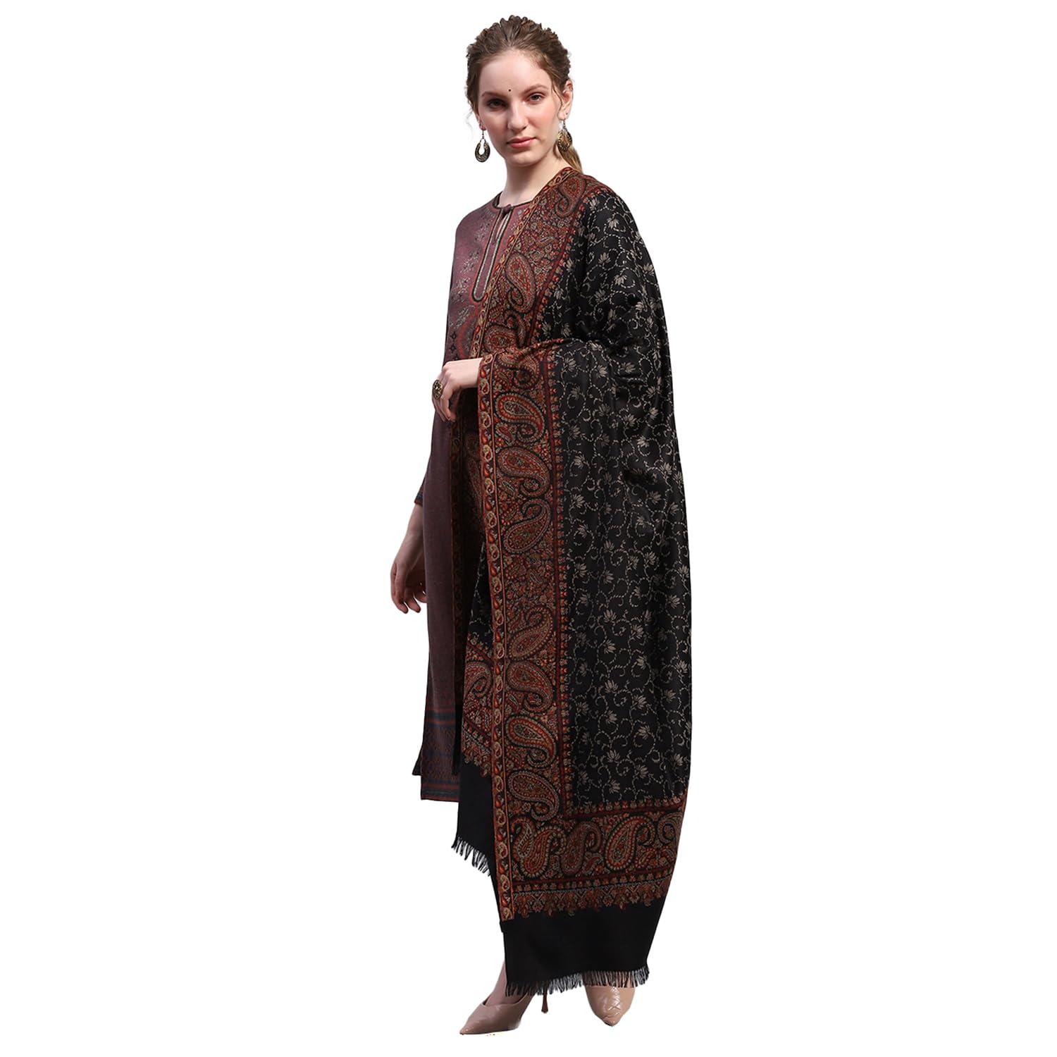 Womens Self Design Shawl (224SHW6973)-image-42