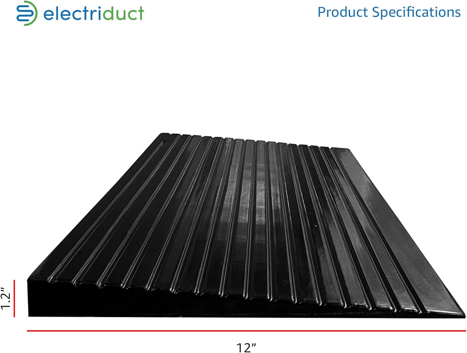 Electriduct 1.2" Non Slip Rubber Threshold Wheelchair Ramp for Accessibility | Use with Wheelchairs, Mobility Scooters for Home, Steps, Stairs, Doorways, Curbs - 40" W x 12" L : Health & Household