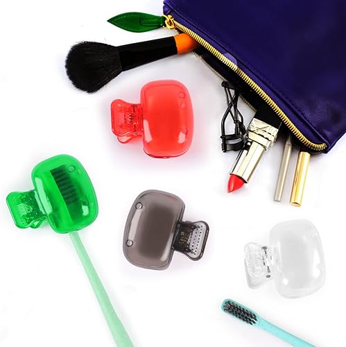 Miniatura 5 de Paquete de 5 fundas para cabeza de cepillo de dientes de viaje, protector de cepillo de dientes, funda protectora de plástico para viajes