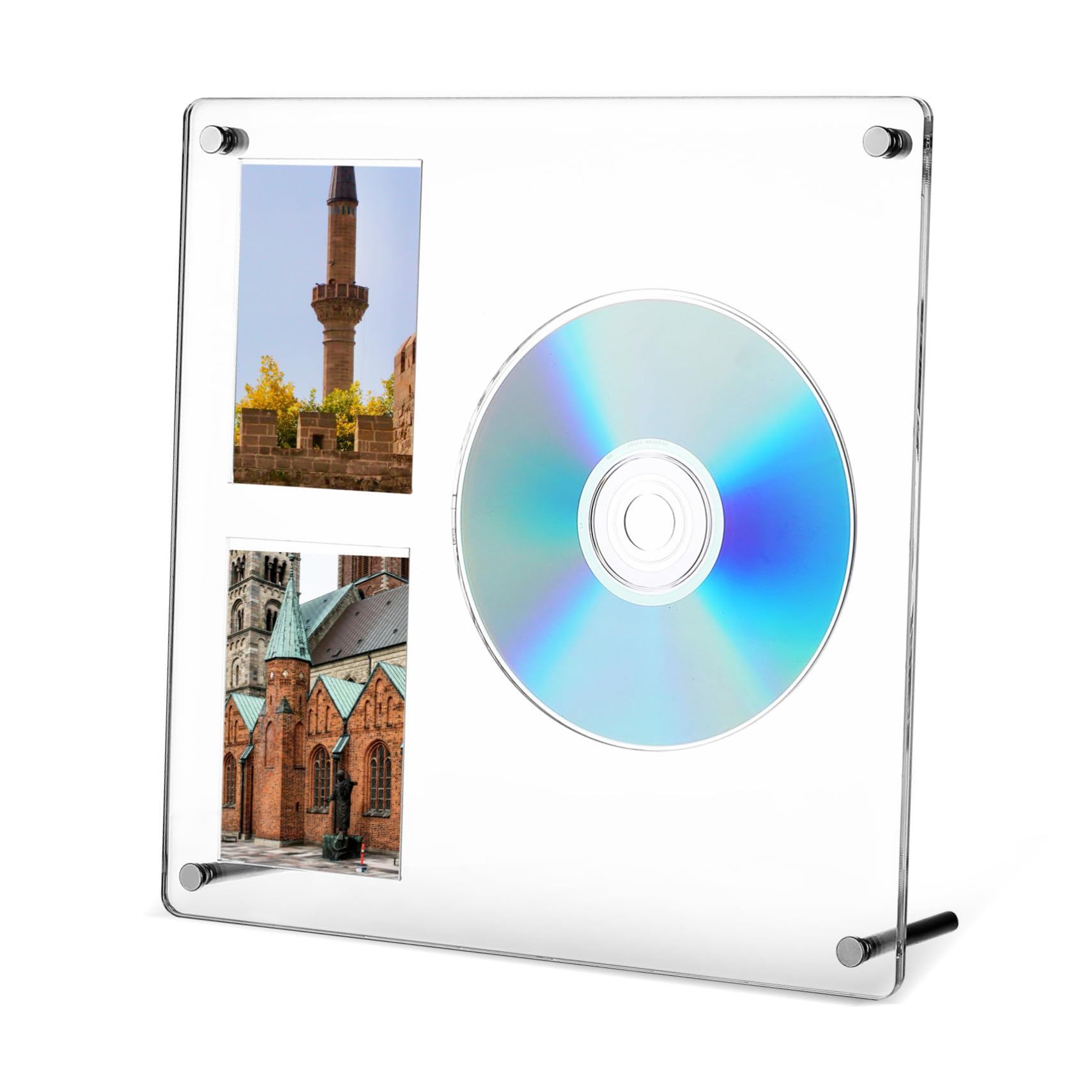 PRETYZOOM Cd Display Stand Kpop Holder Acrylic Cd Rack Space-saving Desktop Display