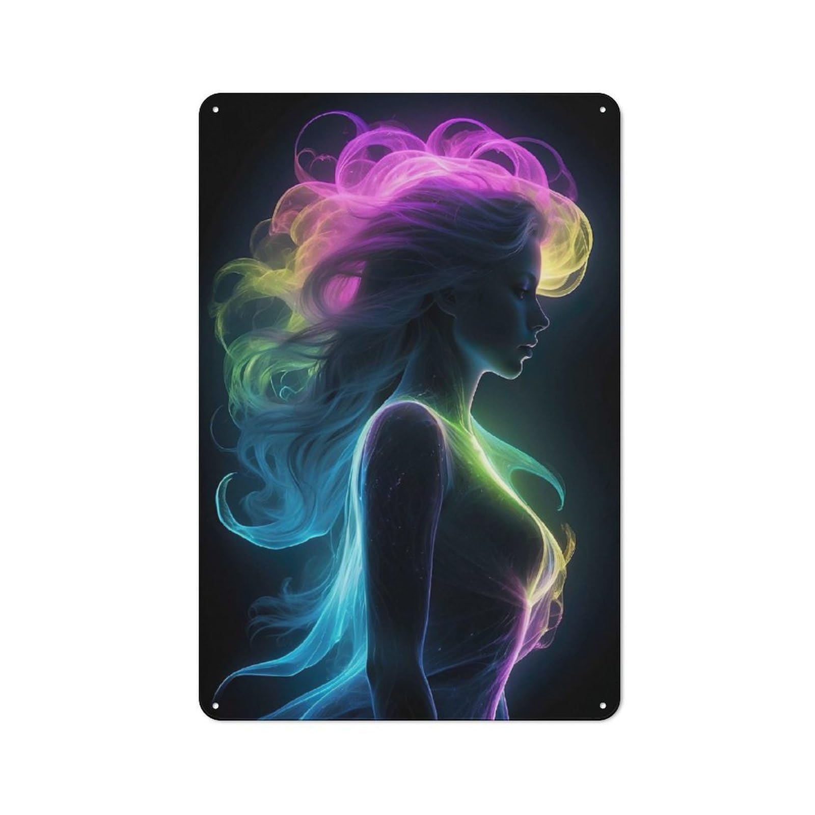 Junmoney Women's Style-19 Workshop Style Night Flashes Neon Tin Sign 30X20cm, Industrial Wall Art For Garage, Hobby Room, Office Or Man Cave