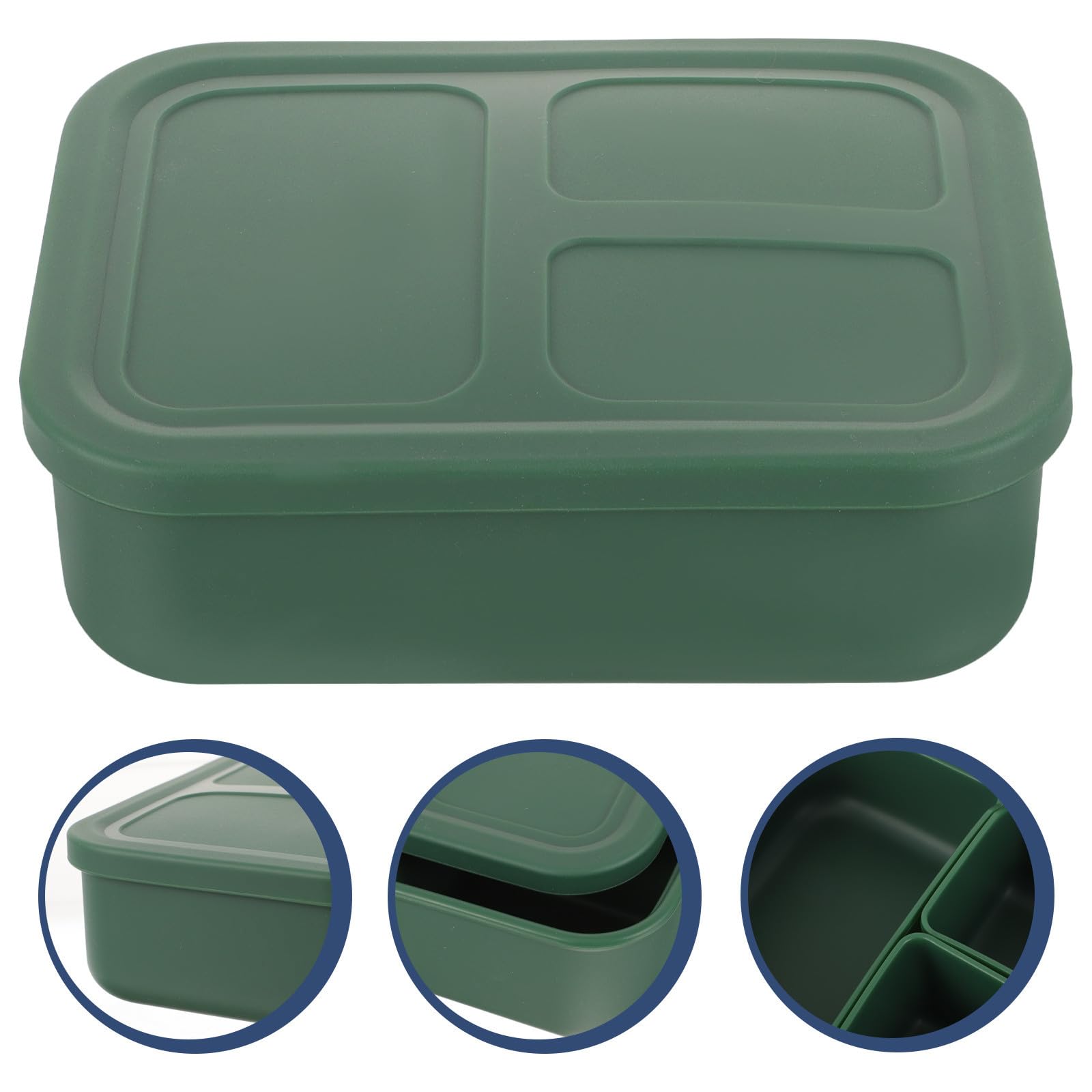 ABOOFAN Portapranzo in Silicone Scomparti Ermetici da 420ml, Resistente al Microonde, Contenitore per Pranzo Termico per Scuola e Ufficio