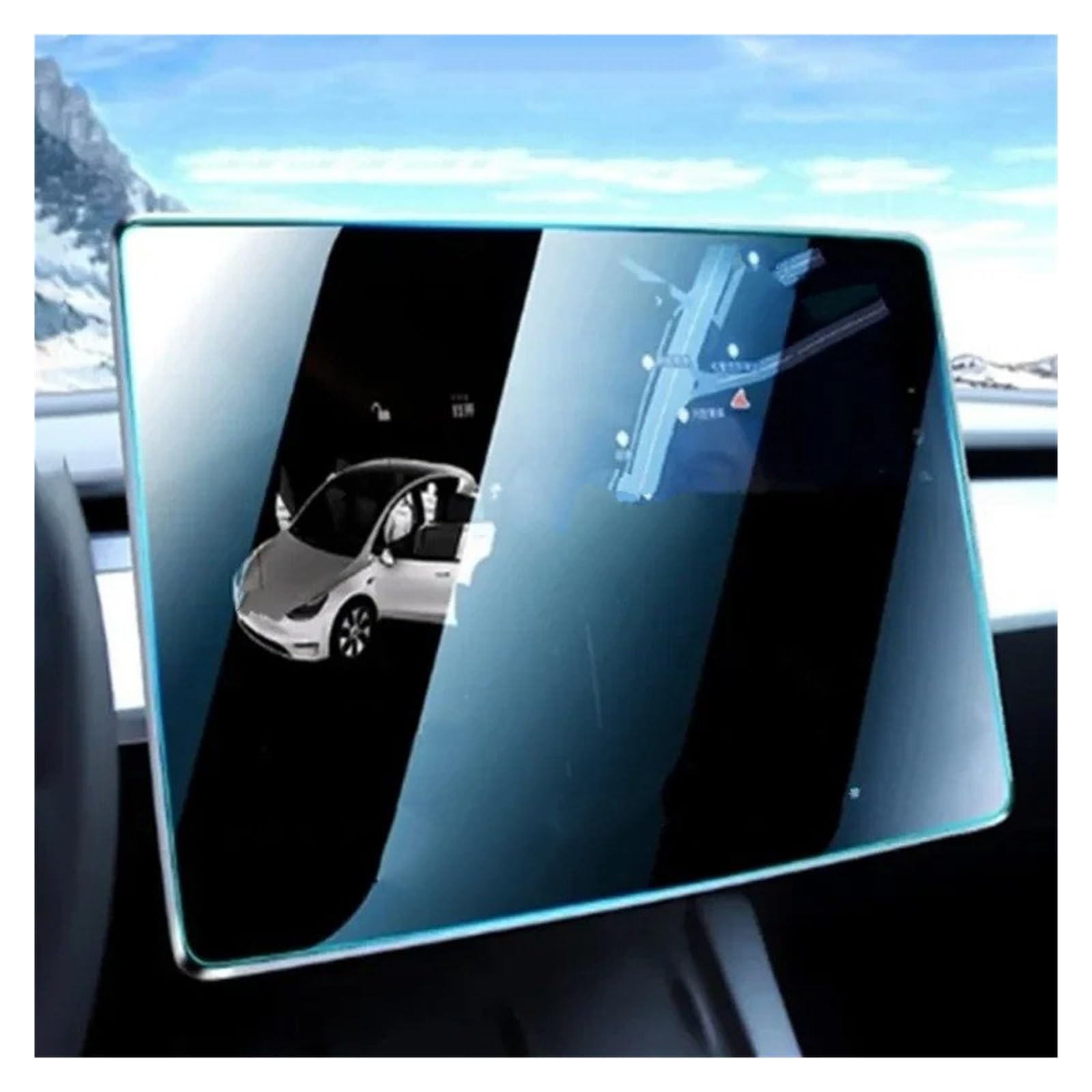 Protector de Pantalla de navegación para Coche,Cristal Templado para la Consola Central,protección antiarañazos para Model 3 Y,Cristal Templado Protector.