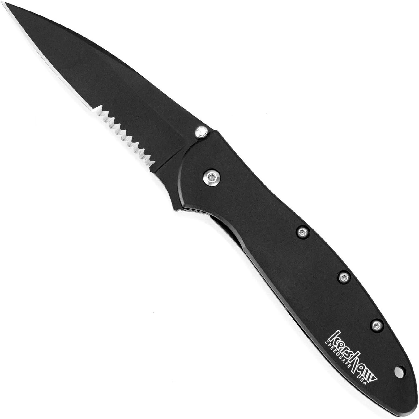Leek Olive Edc Pocketknife, 3" Sandvik 14C28N Steel Blade, Assisted Opening Folding Knife, Dual Lock System