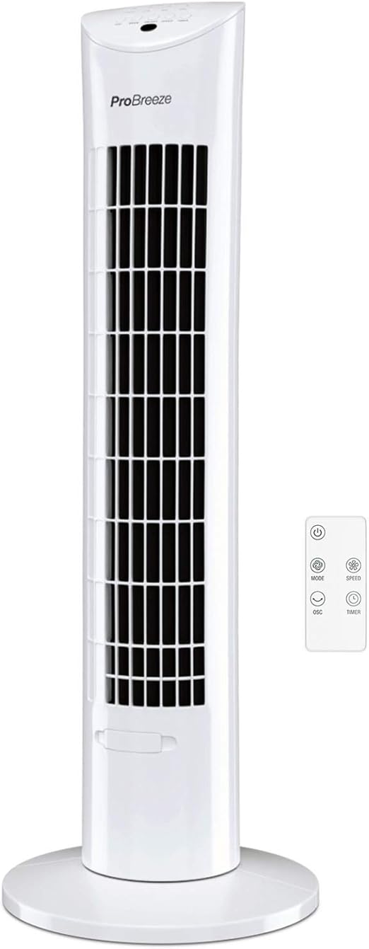 Pro Breeze Oscillating 30 Inch Tower Fan With Ultra Powerful 60W Motor