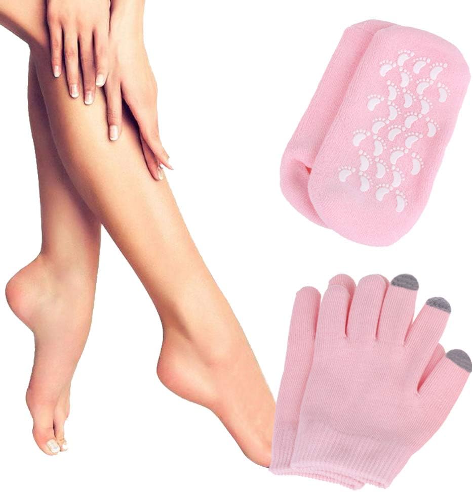 LERTREE1 Pair Moisturizing Socks Spa Moisture Socks, With Touch Screen Moisturizing Gloves Smooth Hand Foot Skin Care