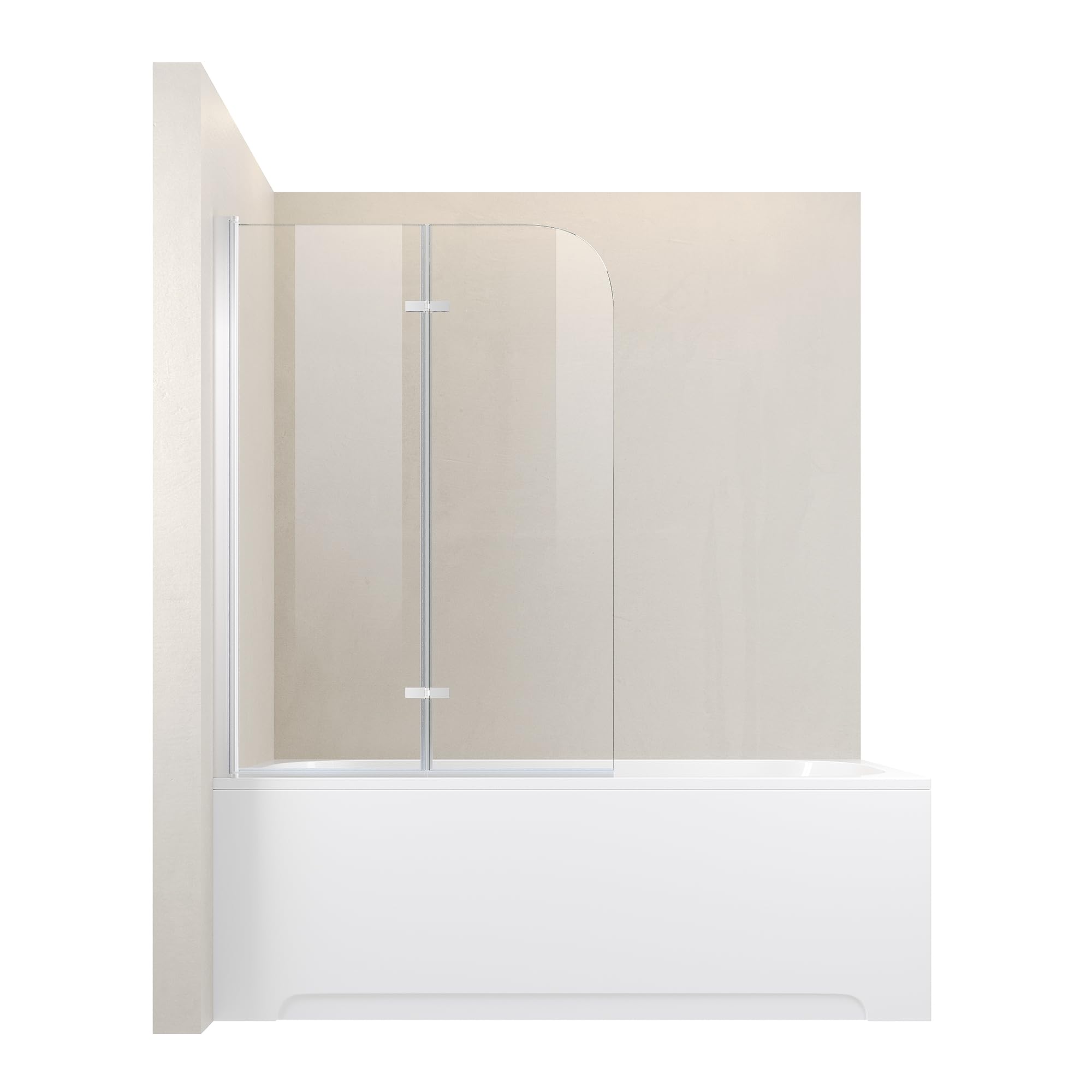 SONNI 2-częściowa ścianka prysznicowa do wanny 100 x 130 cm 6 mm szkło nano składana i praktyczna nakładka do wanny jako ścianka prysznicowa