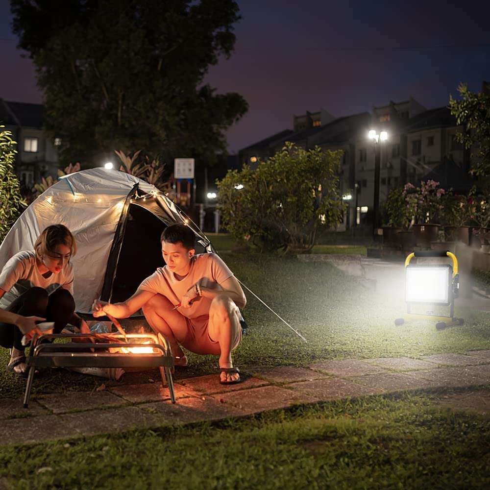Luz de Trabajo LED Recargable, Luz Blanca Fria 6000K Luz de Inundación Portátil, IP65 Impermeable Para la Reparación de Automóviles, Camping (30)