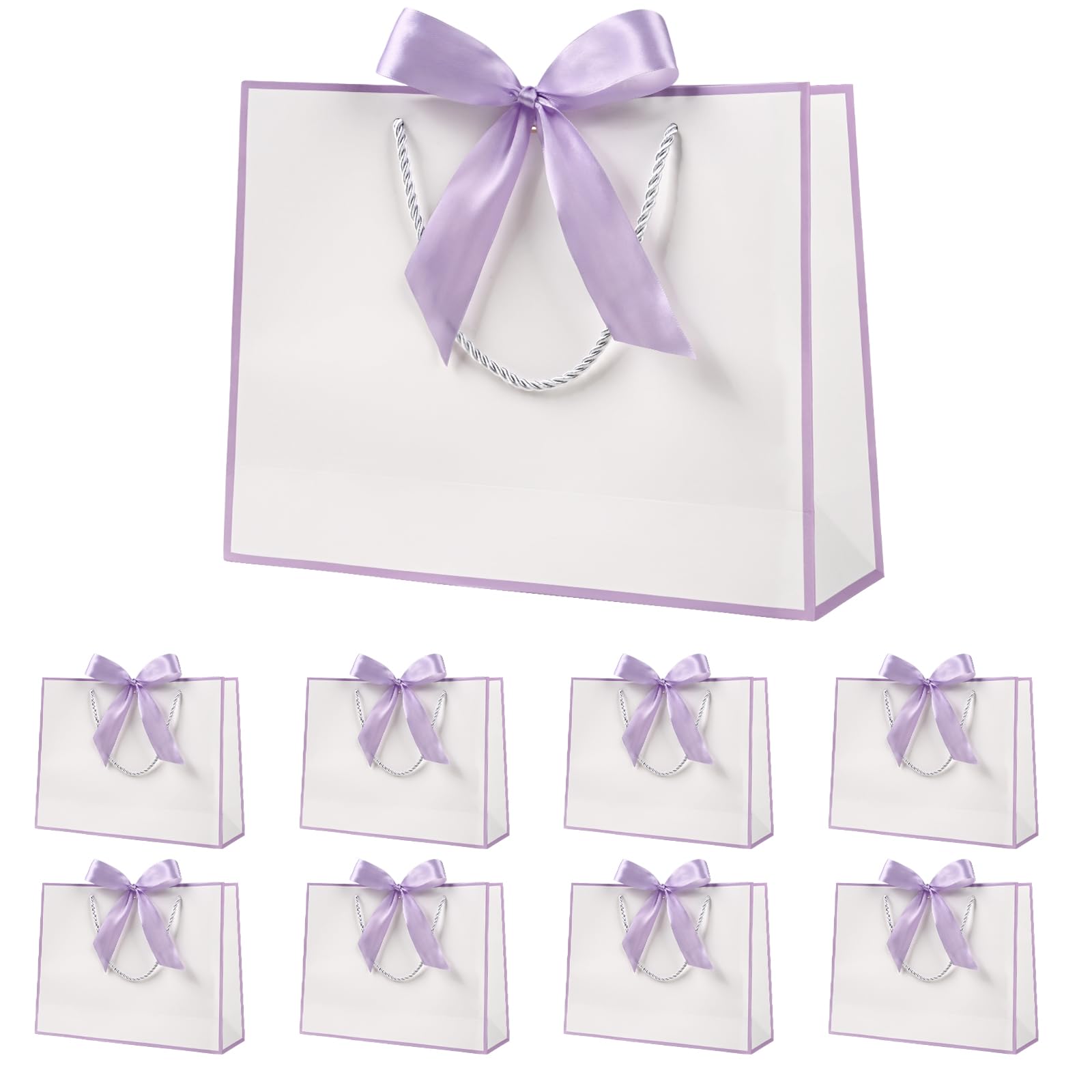 Yieseang Lilac Gift Bags for Presents,Luxury Present Bags with Ribbon Bow