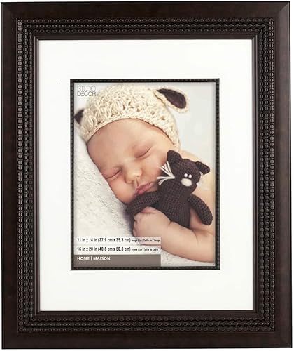 Miniatura 4 de Paquete de 4 11 x 14 pulgadas marco de triple cuentas de bronce con paspartú, colección Home by Studio Décor