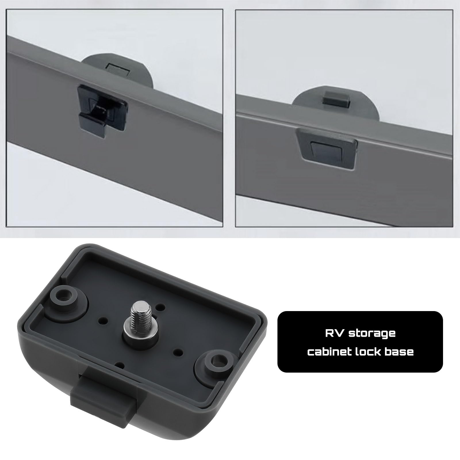EMSea 1PC Motorhome Cupboard Locker Drawer Catch Lock Push Button Latch Catch Locks Lock Body Hidden RV Lock Base for RV Wall Cabinet Lock Drawer Lock Button Lock - Image 2