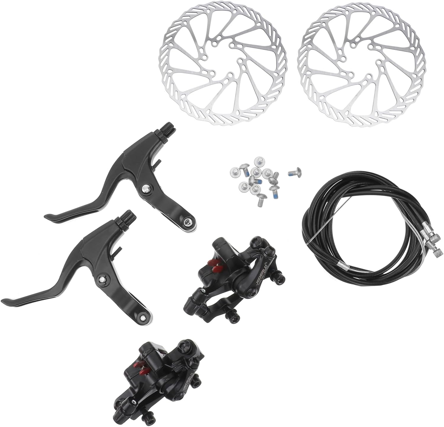POPETPOP Complete Disc Brake Set for Mountain Bikes Rear Disc Rotor Caliper Kit
