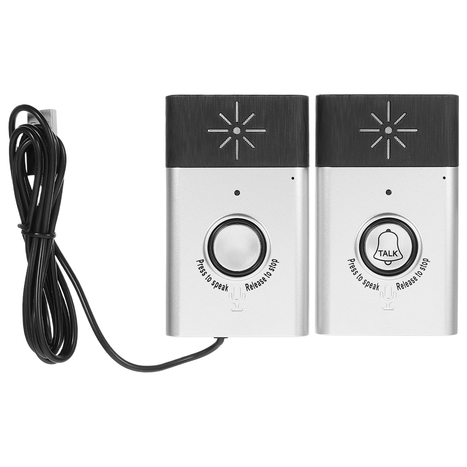 Healeved 1 paio di campanelli interattivi wireless con comando vocale - audio portatile con chiamata vocale per porta d'ingresso, ideale per anziani e camere da letto (batterie non incluse)