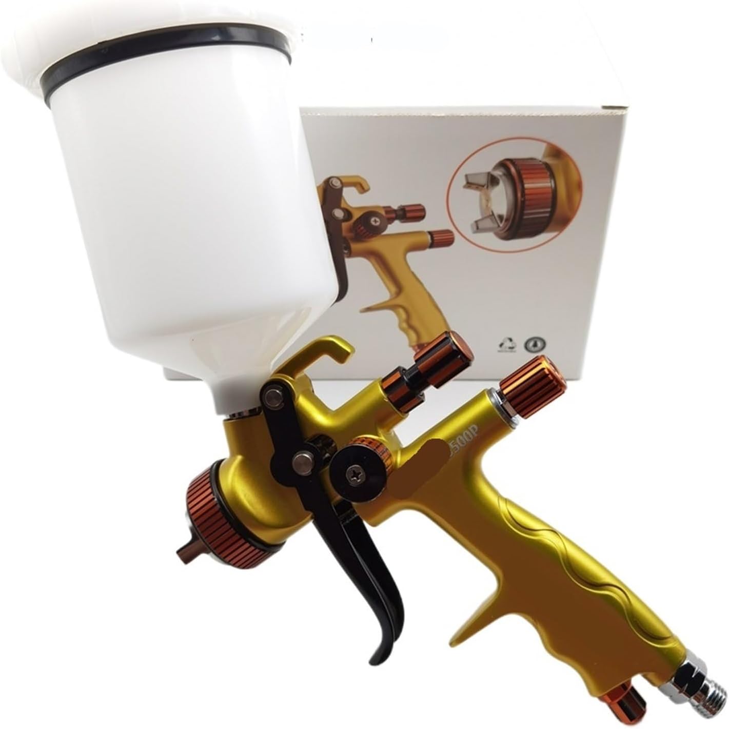 1pc 5500P Spray 1.3MM Nozzle Airbrush Car Paint Spray Water-Based Paint/Varnish Spray Paint(Gold)