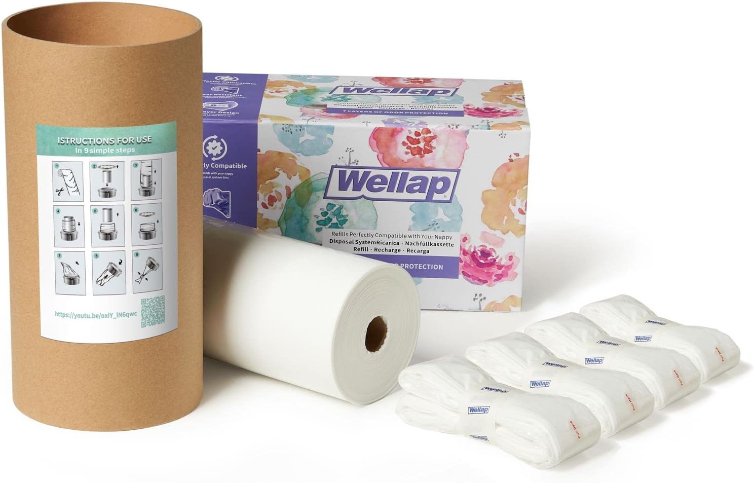 Nappy Bin Liners Compatible with Twist & Click Tec, Minimize Odours (Tube + 250m)
