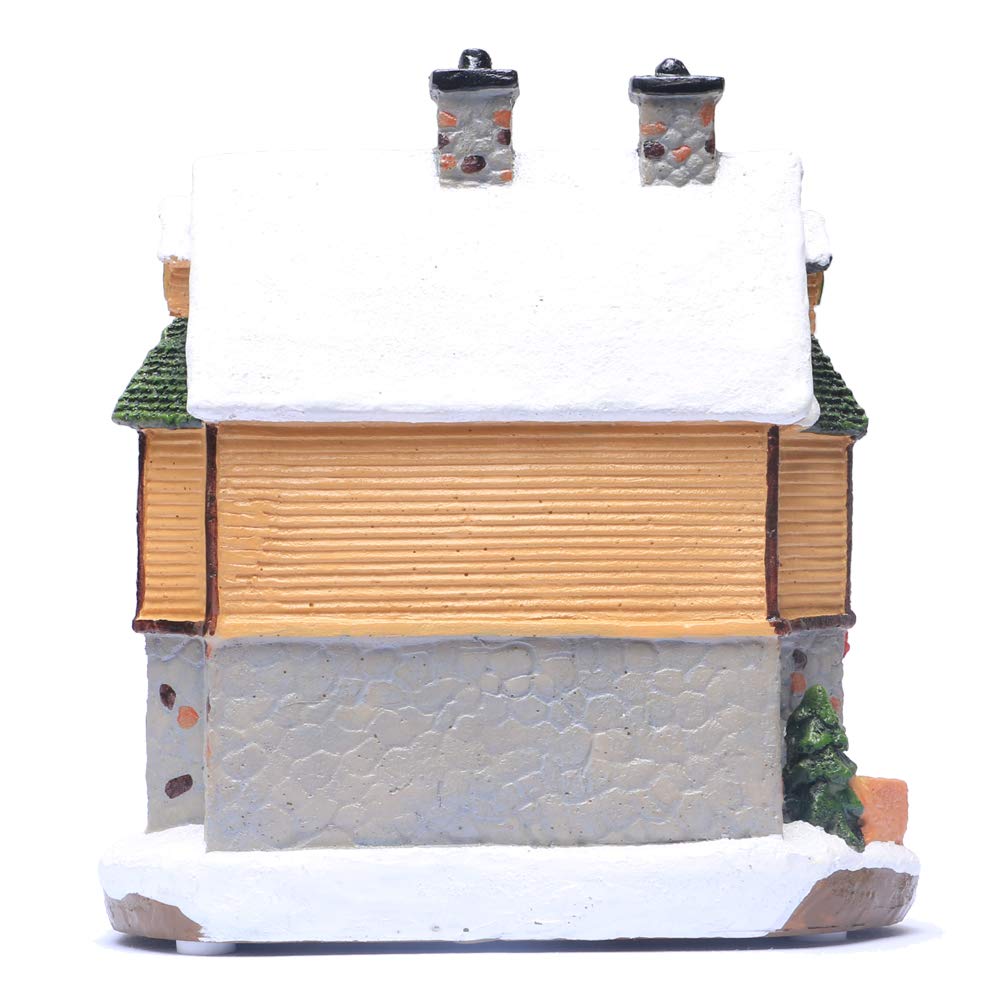 Casa de pueblo de Navidad, polyresin iluminado invierno esquí casa decoración decoración navidad ornamento