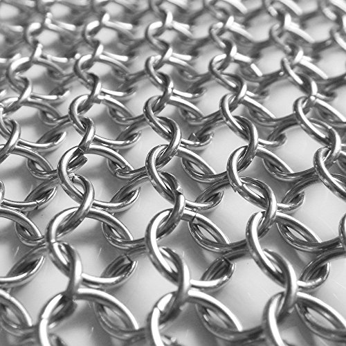 Cusfull Premium Kitchen Cast Iron Cleaner Stainless Steel Chainmail Scrubber 7 X 7 Inch #TOP5