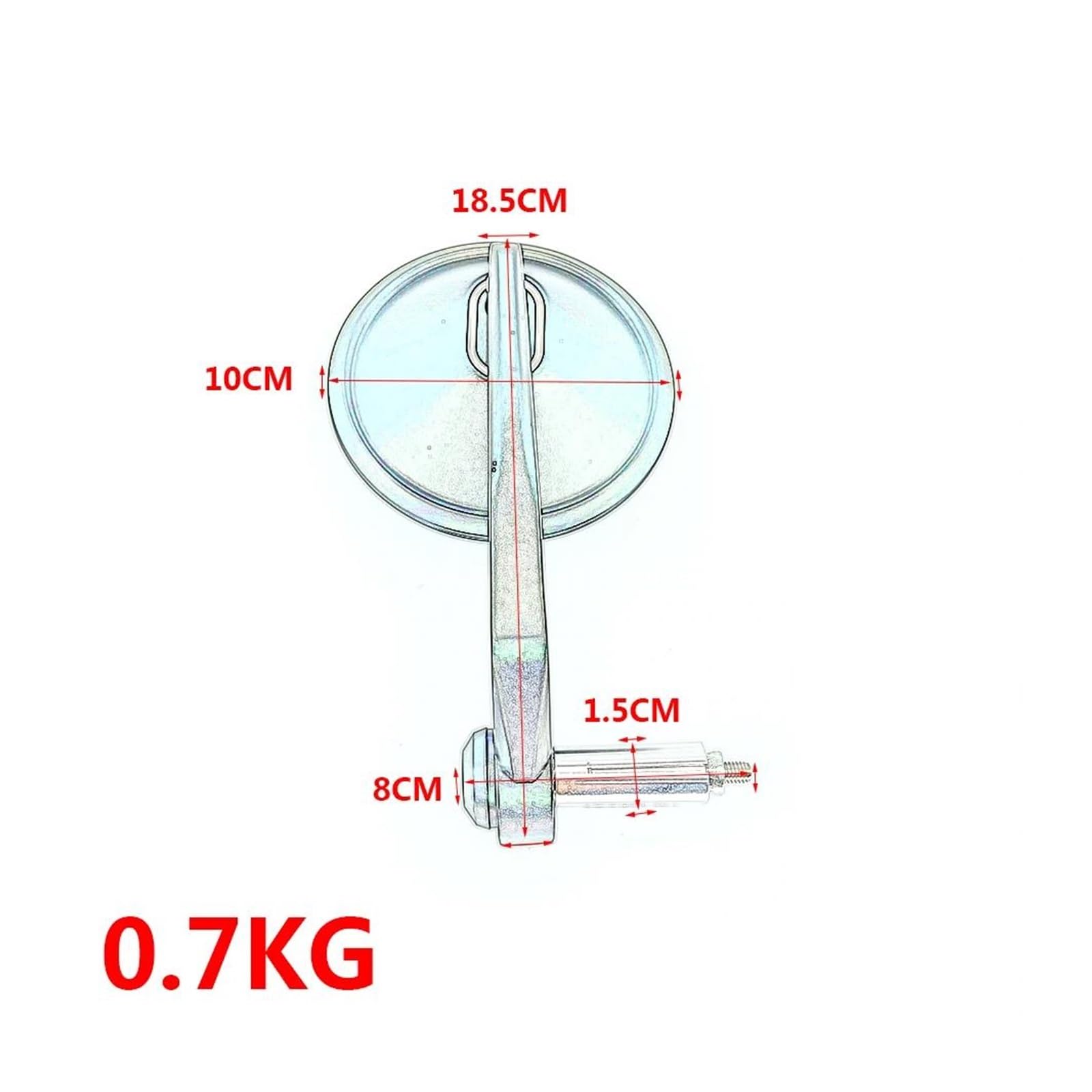 Espejo retrovisor para Motocicleta, Scooter, Barra de 7/8" (22 mm), Espejos retrovisores para Manillar, Accesorios para Espejo retrovisor.
