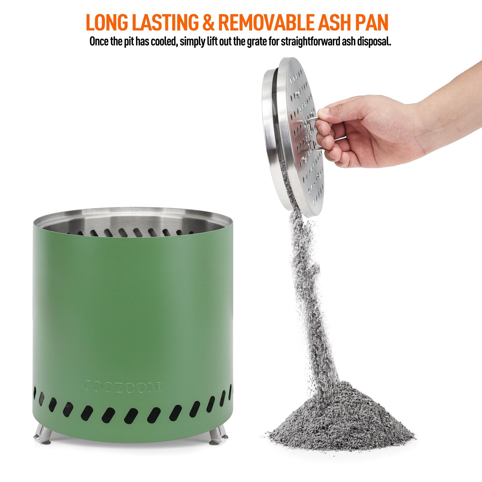 COOZOOM Portable Table Top Fire Pit 10" x 8.6" Stainless Steel Mini