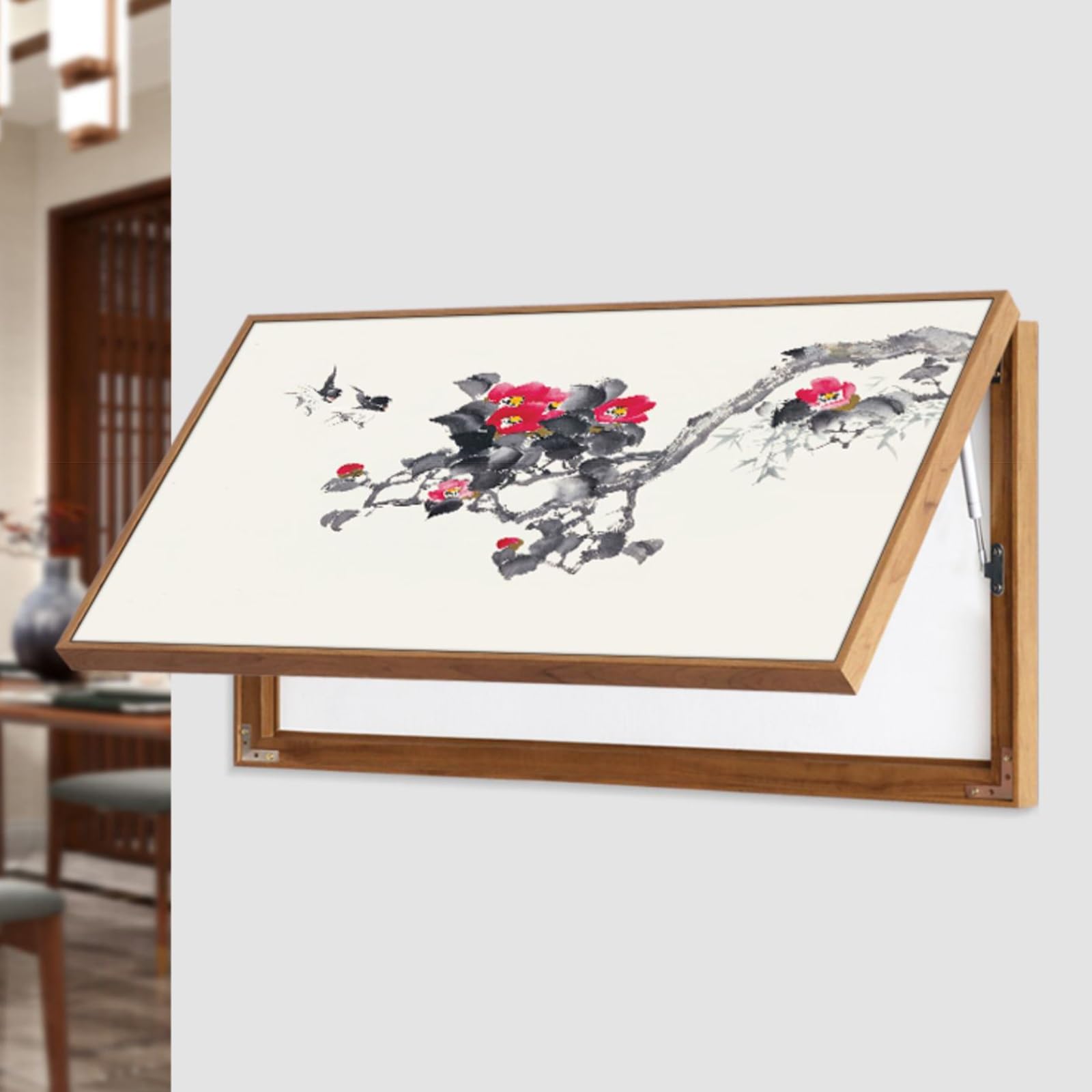 Tapa Contador Caja De Medidor Eléctrico Pintura Decorativa Ocultar Cubierta De Distribución, Arte De Pared De Estilo Chino Para Cubrir Panel Eléctrico Para Oficina En Casa Hotel(A,60x30cm (23 3/5x11 4
