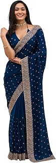 Women Vichitra Silk Saree with Embroidered Border| Latest Sarees Bollywood Sari | New Sarees | Saree Blouse| Designer Saree (AZ-YS-OG-LADYQUEEN-Parent)