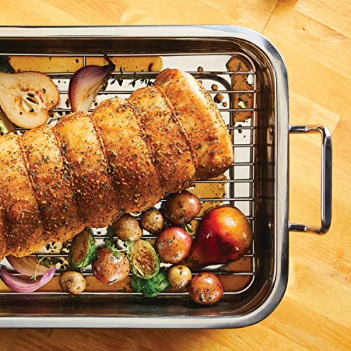 Farberware Classic Traditions Stainless Steel Roaster/Roasting Pan With Rack, 17 Inch X 12.25 Inch #TOP3