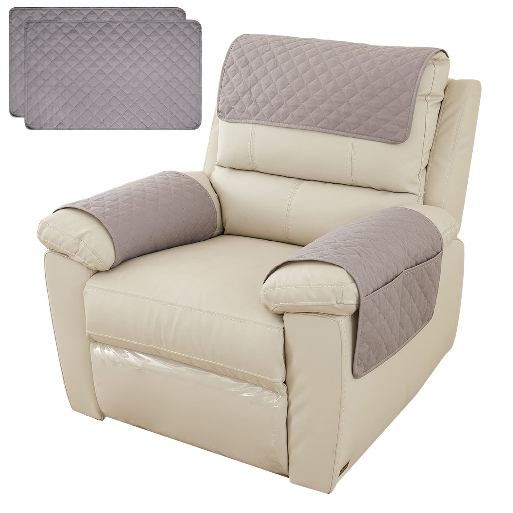 Set di 5 copribraccioli per divano, stile minimalista, con tasca laterale, in poliestere, antiscivolo, per divano, poltrona, accessori per interni e casa