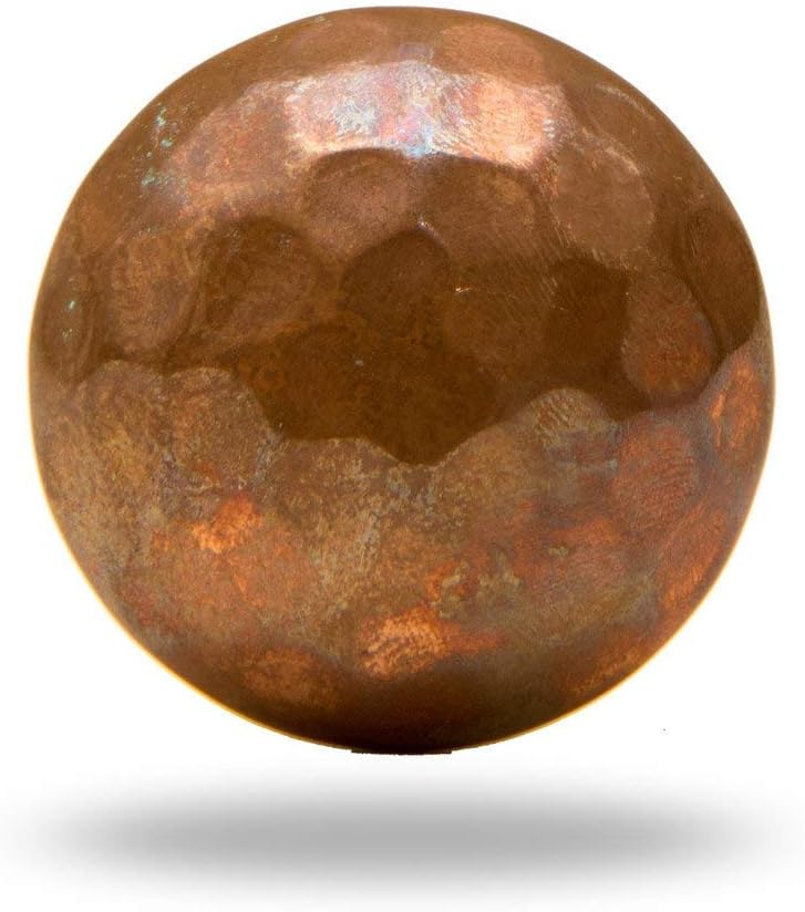 TRINCA-FERRO Set of 12 Round Hammerbeat Design Copper Bronze Metal Cabinet Knobs for Cabinets Dresser Drawers Interior/Exterior Knobs for Drawer Pull Closet for Kitchen | Bedroom | Bathroom |