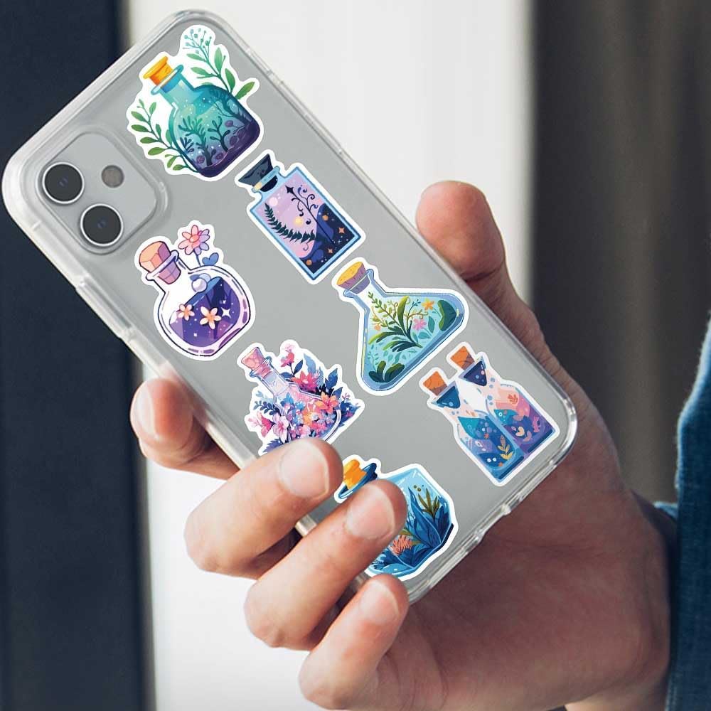 50Pcs Fantasy Nature Botanical Magic Potion Bottle Stickers – Cute Plant Floral Apothecary Stickers for Journals, Laptops, Water Bottles,Scrapbooking image 4