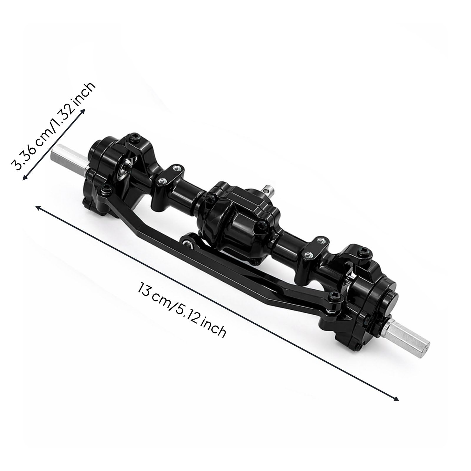Assale Anteriore per Auto Radiocomandata Assale Crawler Assale Metallo Assale Upgrade per 1/16 C34 C44 B24 FY003 Migliora Controllo su Ostacoli E, Nero
