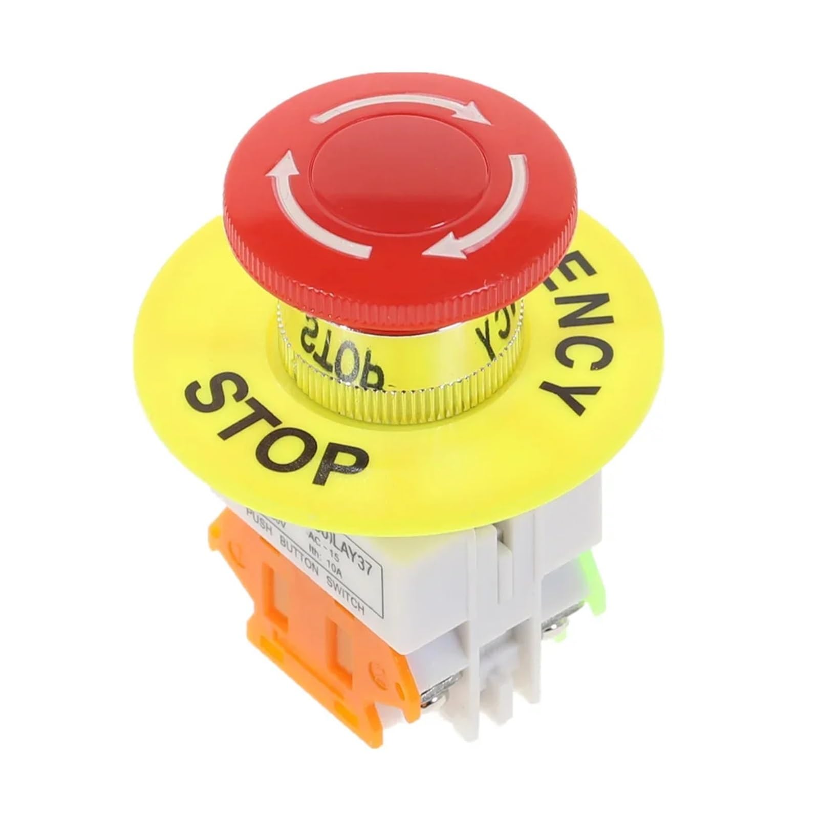 Bouton poussoir d'arrêt d'urgence double contact 1NO 1NC pour coupure AC 660V