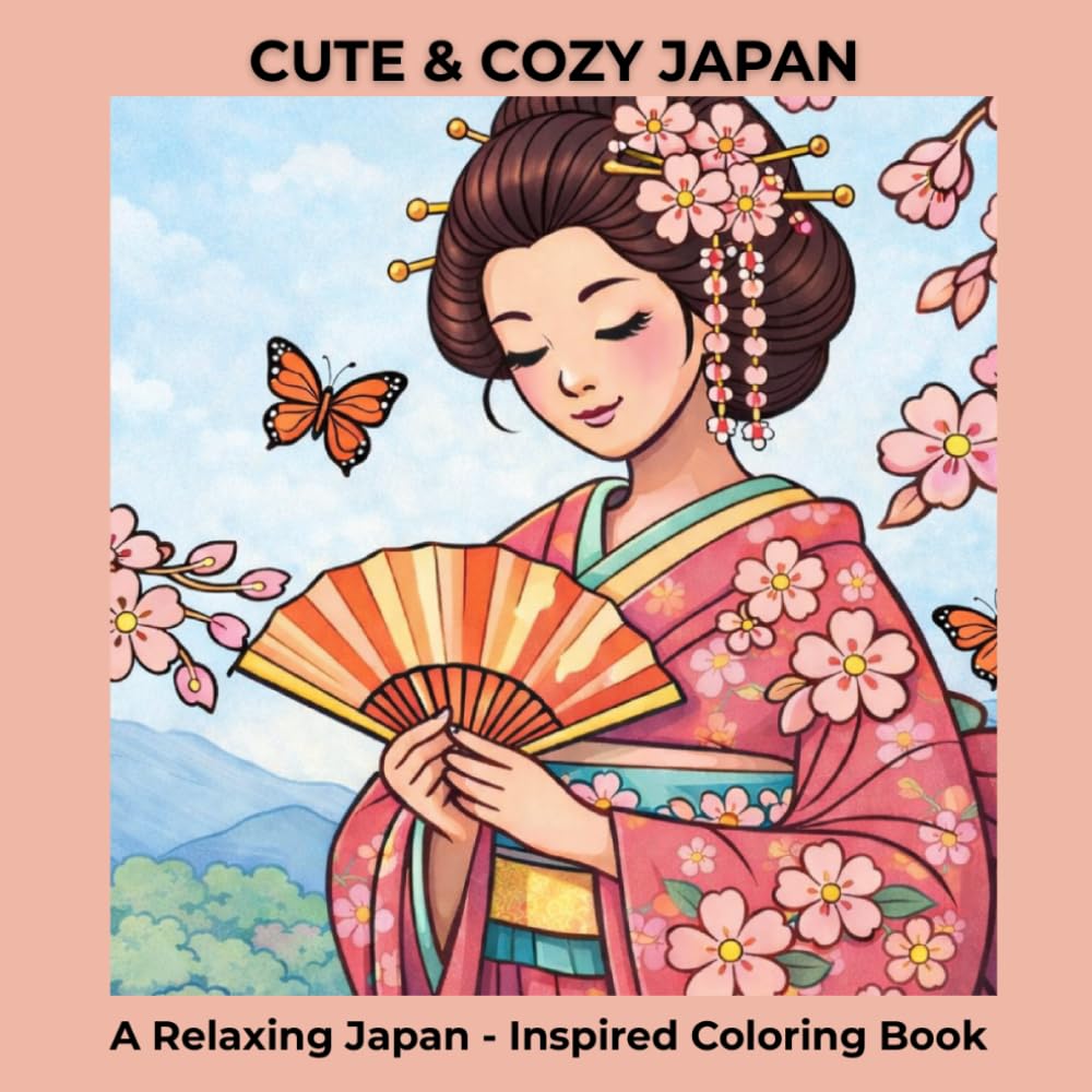 CUTE & COZY JAPAN: A Relaxing Japan - Inspired Coloring Book