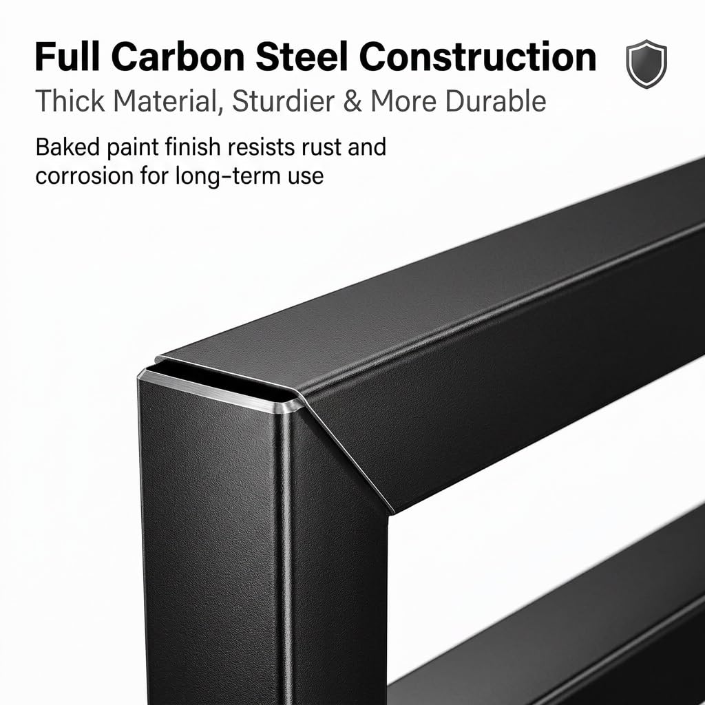 Escurridor de Platos sobre el Fregadero, | Estante secado acero al carbono con estructura estable en H, Organizador cocina(Nero,65cm/25.5in)