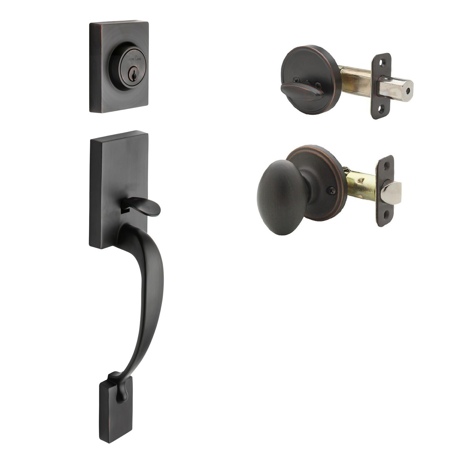 Copper Creek FZ2610XEK-TB Craftsman Front Entrance Handleset in