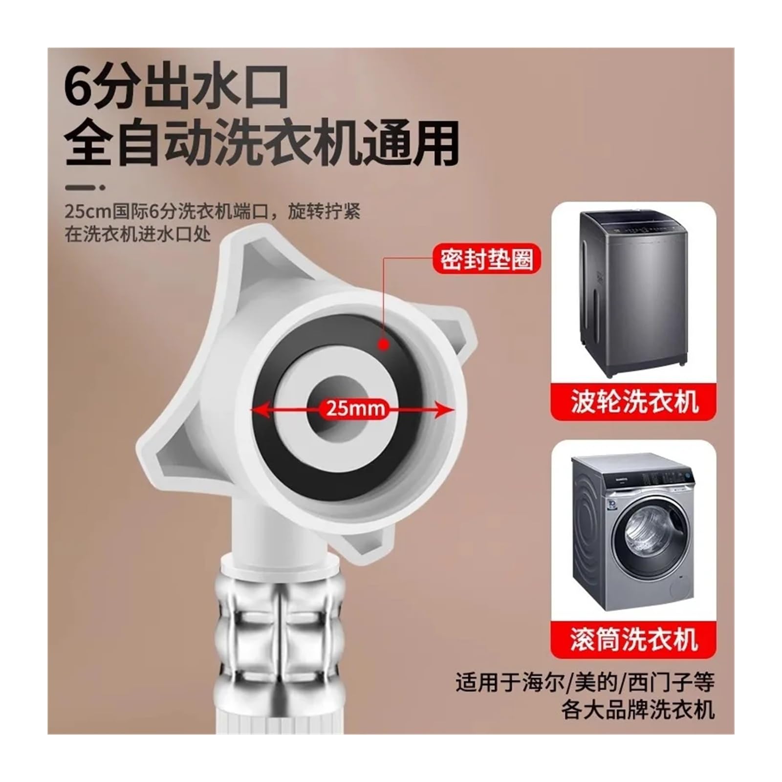Tubo flessibile for lavatrice, tubo di prolunga universale for ingresso acqua, tubo di scarico, compatibile con LG(2m)