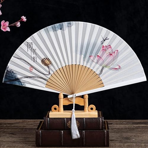 Miniatura 5 de Soporte plegable de madera, 4 piezas, soporte de ventilador plegable de madera, soporte de ventilador japonés, soporte de ventilador plegable chino,