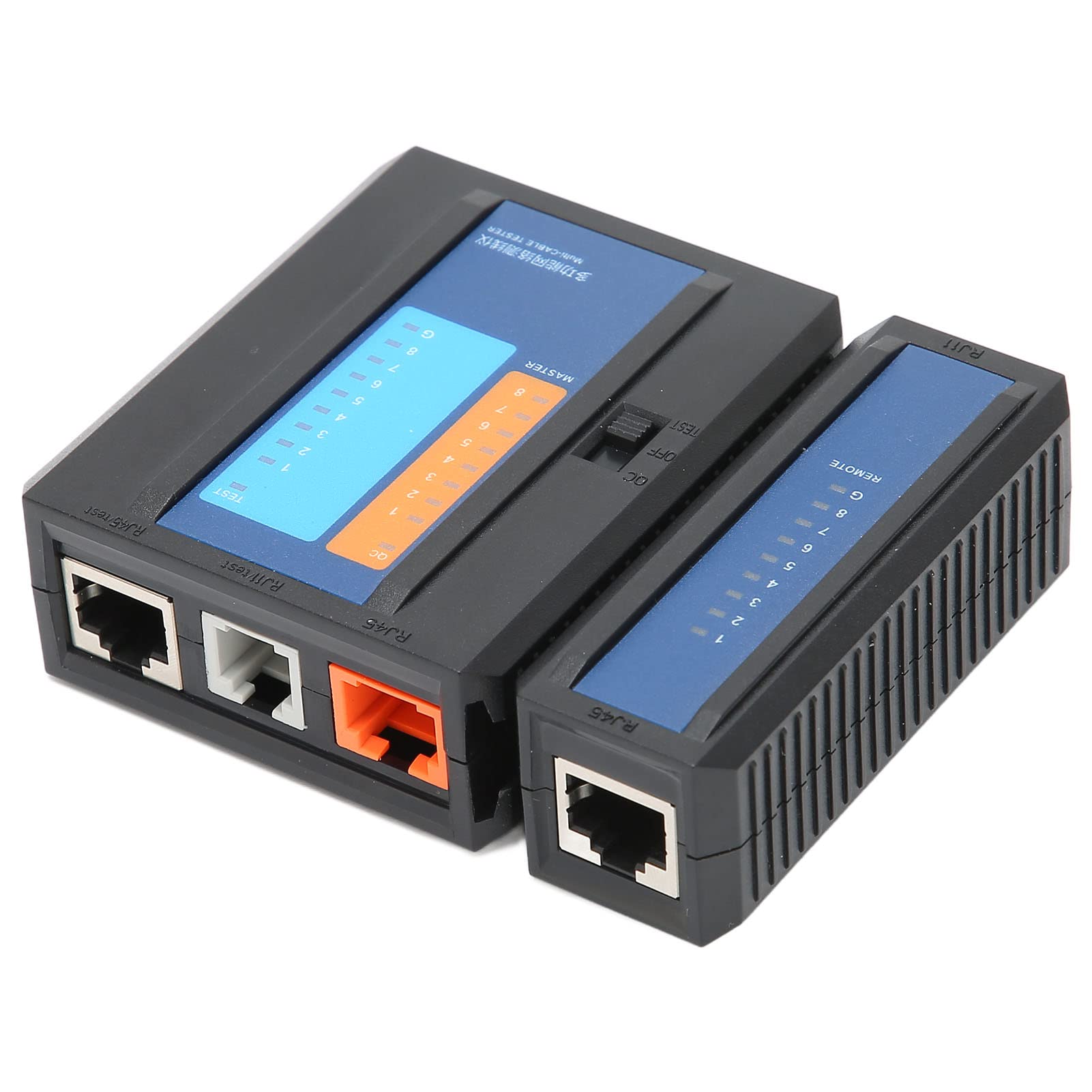 Tester Kabli Sieciowych dla RJ45 RJ11 RJ12 CAT5 CAT6 CAT7 CAT8, Testuje Kable Krosowe Ethernet i Linie Telefoniczne, Znajduje Usterki i Błędy w Okablowaniu, Przenośny i Przenośny