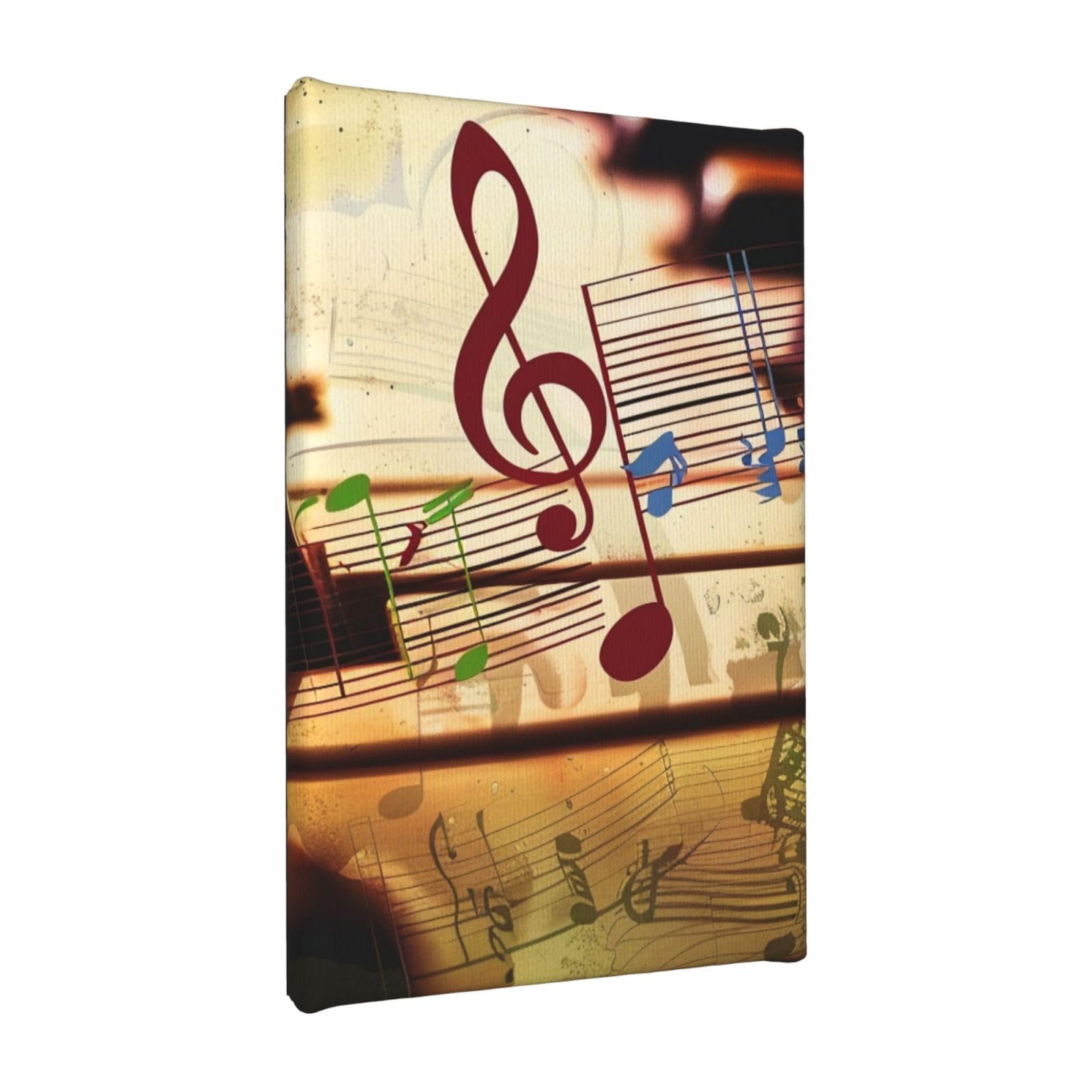 YKLJG music Printed Wall Art Canvas Painting 20x30 CM Wooden Framed Picture Painting Artwork Prints for Bedroom Kitchen Home Office Decor