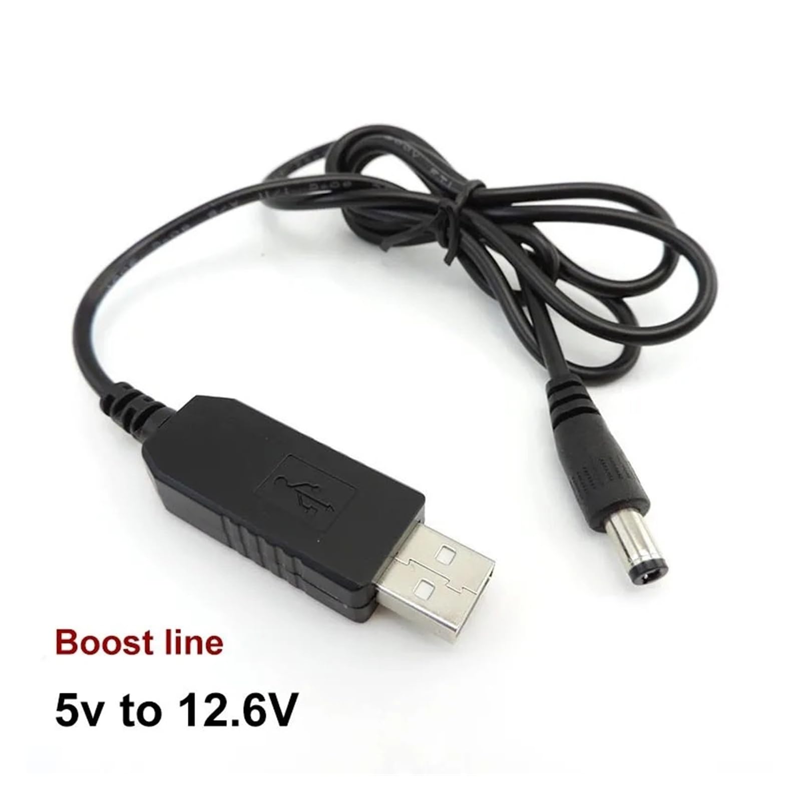 Kabel USB Step Up 5V-9V/12V Boost DC 5,5 x 2,1 mm wtyczka męska (12,6 V boost line)