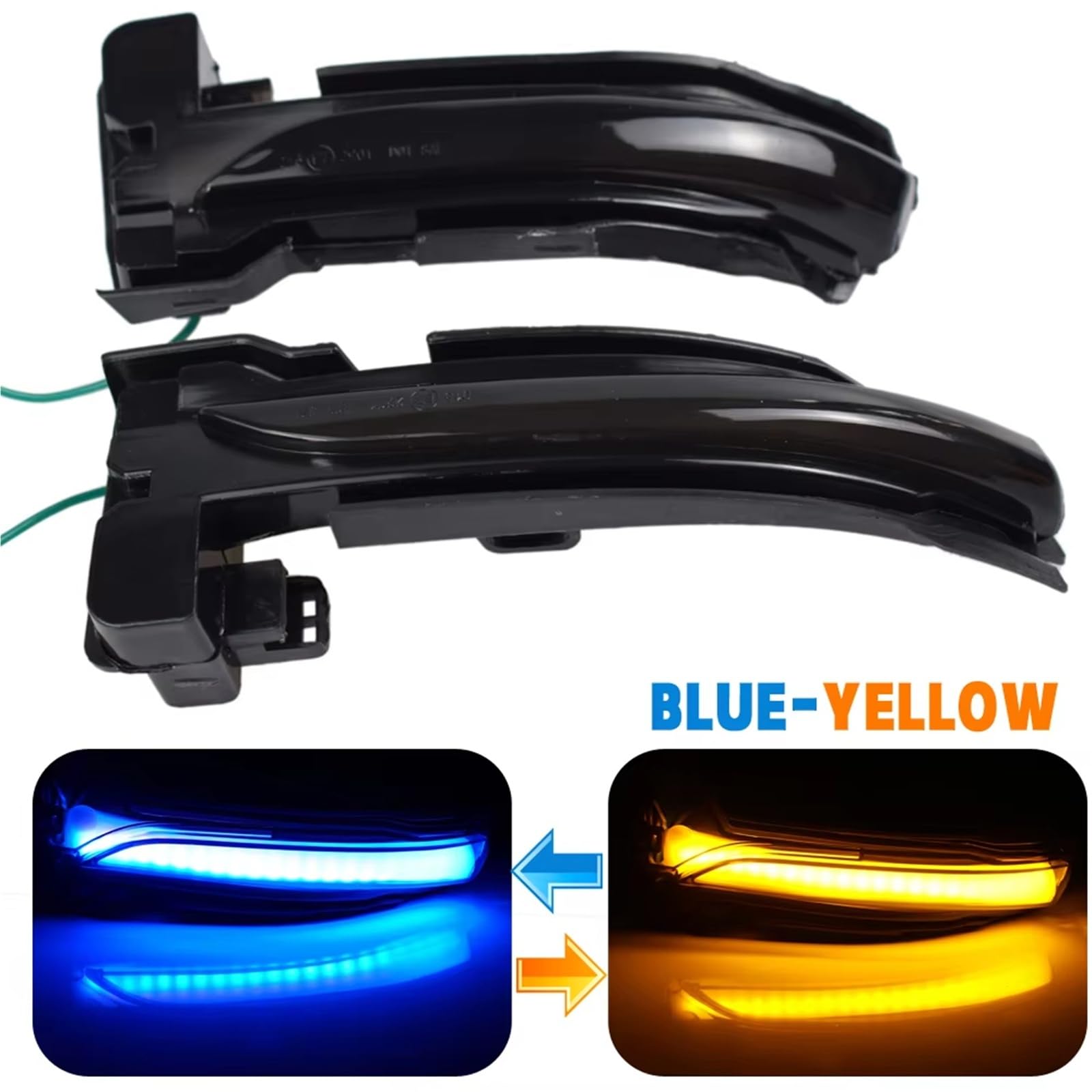 Freccia luci spiegelblinker Laterale Per Ford Per Focus 4 MK4 2018 2019 2020 Indicatore Direzione Dinamico Specchietto Retrovisore Posteriore LED(Yellow)