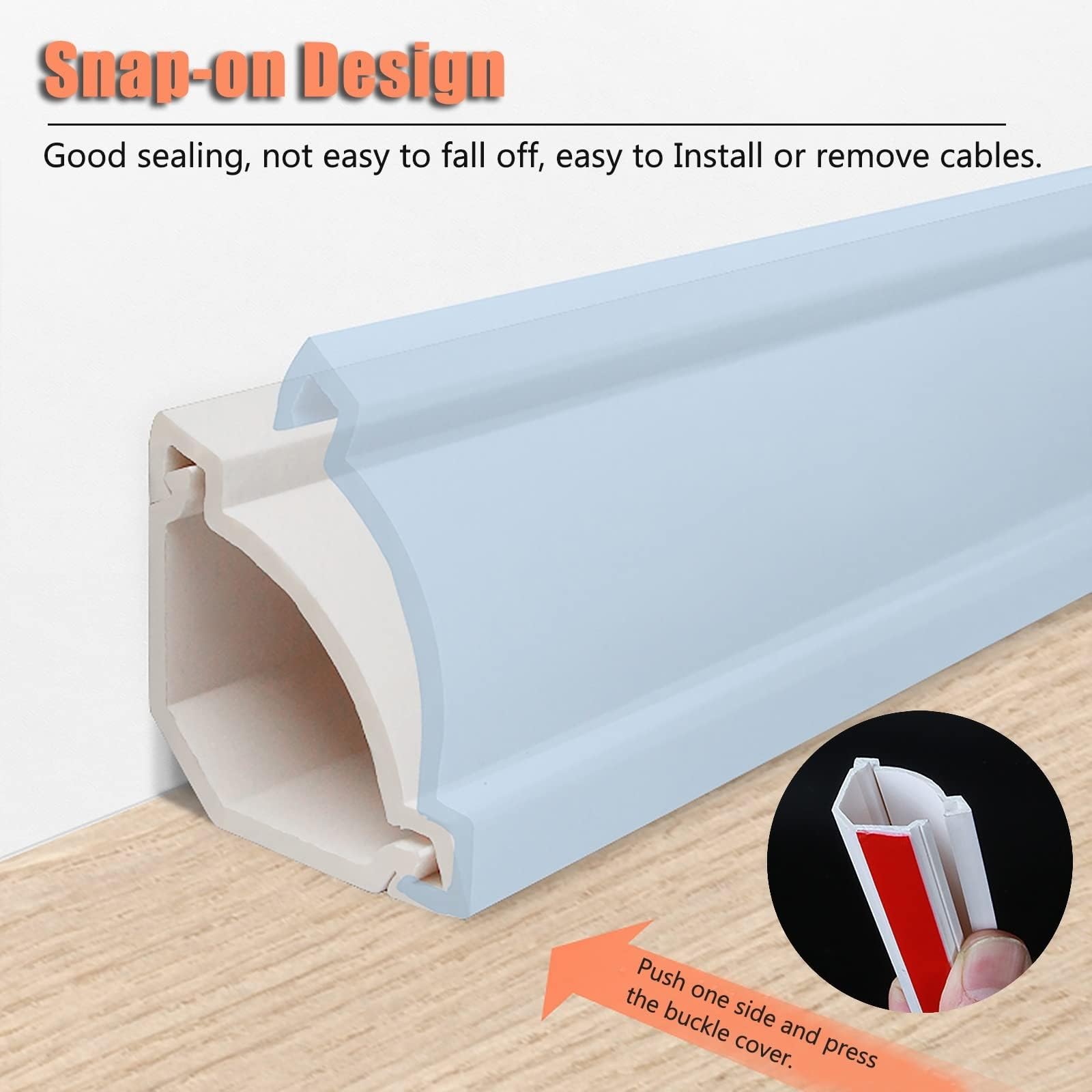 canaleta Cables Cubierta De Cable For Hogar/Oficina For Esquina De Pared, Canaletas De Cables De PVC Cortables, Autoadhesivas, Protege Los Cables Y Evita Tropiezos(Style-3,16.4ft(500cm))