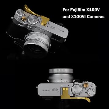 Metal Thumb Up Rest Hand Grip for Fujifilm X100VI Fujinon X100V Camera Accessories Haoge THB-XVG Gold Hot Shoe Thumb Up